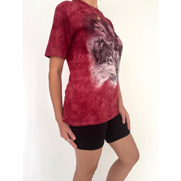 2000s The Mountain red wolf pack wolves nature faded graphic cotton tee shirt - Picture 6 of 10